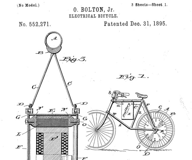 Die ersten E-Bike-Patente kamen noch zu früh, um auf dem Markt Erfolg zu haben.